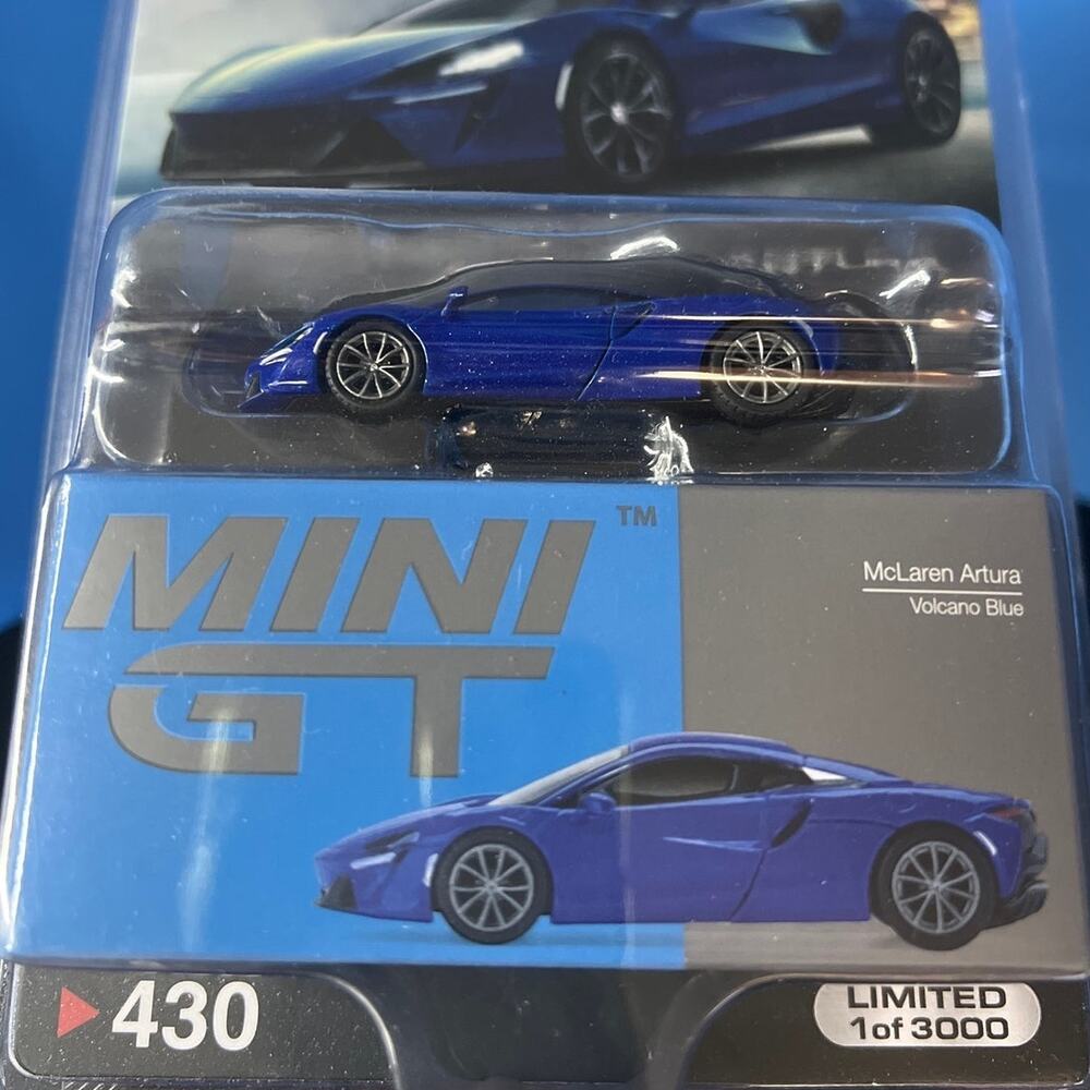Mini GT McLaren Artura Volcano Blue #430 1:64 Diecast Limited 1 of 3000 Rare
